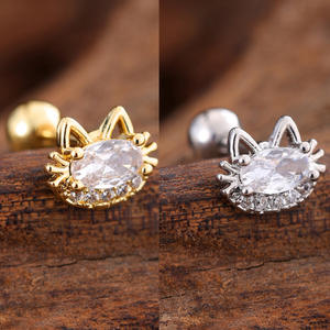 ファッションイヤリング卸売バルクジュエリー金メッキダングルフープ花ステンレス鋼女性用ファインイヤリング - Product Image 3