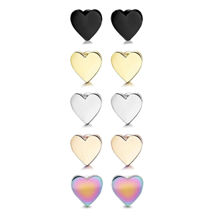 Pendientes de acero inoxidable 316L con forma de corazón a la moda-Mini pendientes de titanio simples Piercing joyería - Product Image 2