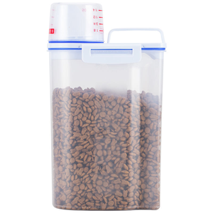 Fabrika doğrudan satış yüksek kalite taşınabilir kare Pet gıda saklama kapları büyük kapasiteli plastik 2-in-1 mutfak kullanımı için - Product Image 1