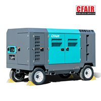 Compresseur d'air à vis lubrifié au diesel portable haute pression CFAIR 750 CFM/21 M3/Min 21 Bar Refroidi par air 220V Industriel