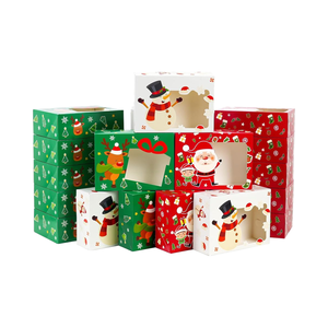 Moretoes กล่องกระดาษเบเกอรี่คริสต์มาส8.25x6x2.75in 24ชิ้นกล่องของขวัญคริสต์มาสสำหรับคัพเค้กปาร์ตี้วันหยุด - Product Image 6