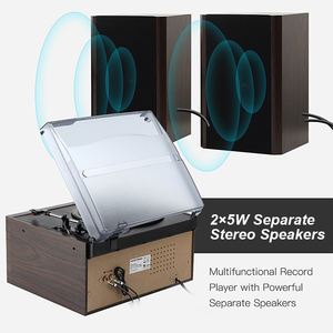 Vente en gros de lecteur de disques vinyles classique avec haut-parleur externe, vintage, avec lecture USB/<span class=keywords><strong>CD</strong></span>/SD/Bluetooth, gramophone pour l'audio domestique - Product Image 2