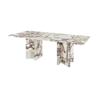 Marbre poli de design italien moderne pour table à manger et table basse, taille personnalisée, carré blanc et violet, pour usage intérieur en villa