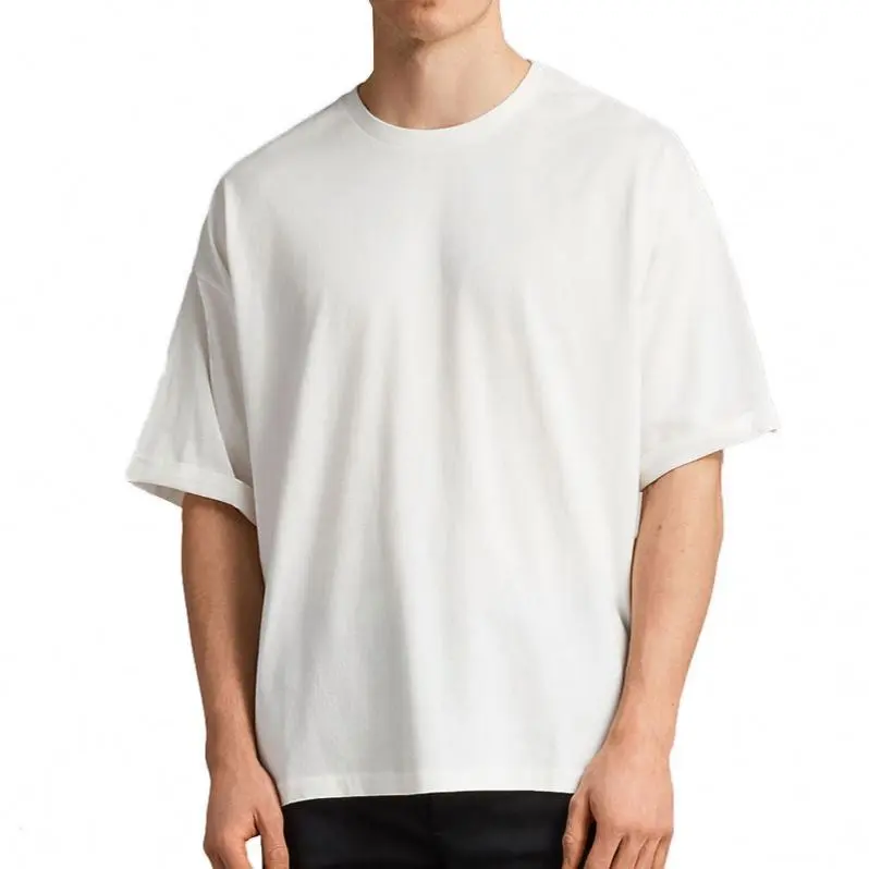 Personalizado liso en blanco Color sólido 100 peinado elástico blanco Hombre peruano algodón camisetas