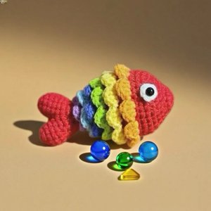 Kleurrijke Koi Vis-Vormige Gehaakte Pop Materiaal Kit Eenvoudige Gehaakte Beginner Kit Verwacht Moeder Cadeau Breien Knutsel - Product Image 2