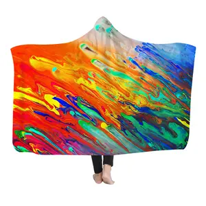 Mu Thuis Winter Dik Polyester Draagbare Deken 3d Geprint Draagbare Cape Magic Draagbare Deken Voor Mannen En Vrouwen