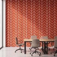 Autocollants muraux décoratifs en feutre PET à motif chevrons pour salon, chambre, salle multimédia, bureau à domicile