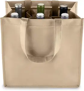 Klassieke Hoge Kwaliteit Zes Fles Divider Wijn Opslag Draagtas Ook Kan Worden Gebruikt Voor Boodschappentassen En Draagbare Gift tas