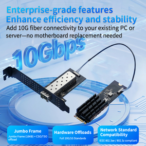 M.2 to 10G SFP+ <b>Adapter</b> MR27F12 10GbE Fiber NIC PCIe 3.0 Low Power 1.79W Internal Wired NGFF for Desktop in Stock 10Gbps Network - Product Image 6