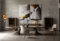 Amerikanisches High-End Marmor Massivholz Tischbein Esstisch- und Stuhl-Set für Villa, Club, Zuhause, Anpassbare Restaurantmöbel