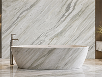 Dalles de marbre blanc Ajax pour comptoirs de cuisine, dessus de vanité, grands carreaux de sol, marches d'escalier, revêtements muraux et meubles en pierre