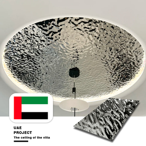 Foshan - Placa de Techo Decorativa de Acero Inoxidable 304 con Ondas de Agua <span class=keywords><strong>en</strong></span> Relieve 3D, Diseño Original de Fábrica - Product Image 3