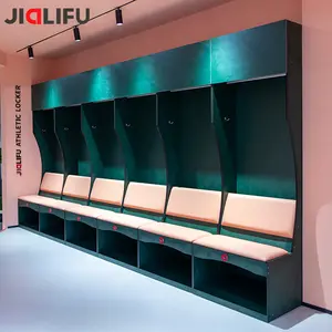 Customizable athlete locker room lockers with bench