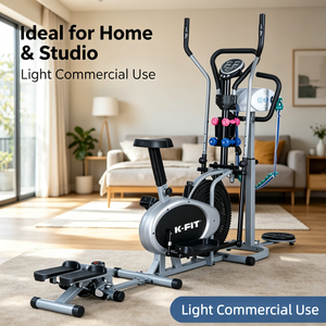 Máquina Elíptica Magnética K-FIT GS-8.2GASTM, Bicicleta Elíptica con Masajeador y Twister para Gimnasio en Casa, Cardio Estacionario - Product Image 3