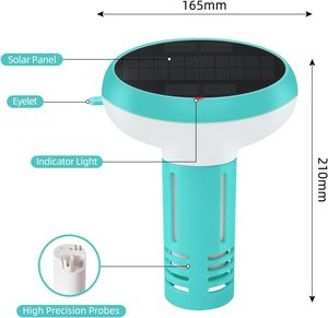 Testeur d'eau numérique flottant 7-en-1 pour <span class=keywords><strong>piscine</strong></span>, moniteur intelligent de <span class=keywords><strong>piscine</strong></span>, test d'eau automatique 24h/24 et 7j/7 pour piscines, spas et bains à remous, contrôle par application - Product Image 5