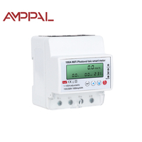 Compteur prépayé bidirectionnel AMPPAL OEM avec minuterie à réenclenchement automatique, compatible Tuya Smart Life, Wi-Fi, numérique, monophasé, 100A, classe 1.0