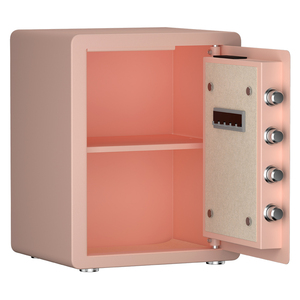 Coffre-fort domestique rose moderne tout en acier, coffre-fort électronique numérique avec serrure à empreintes digitales pour chambre à coucher, rangement de bijoux et d'argent liquide - Product Image 2