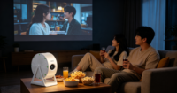 Mini Proyector Inteligente S35 para Juegos, Cine en Casa, WiFi Inalámbrico, Duplicación de Pantalla, Resolución HD 1280X720P, 120ANSI Lúmenes, para Exteriores