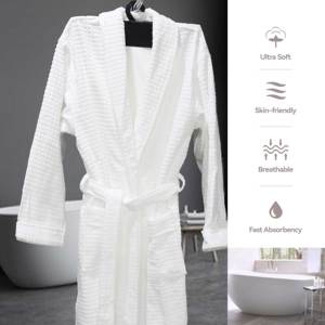 Hotel Waffle <strong>Bathrobes</strong> with Customized Embroidery logo - <strong>100</strong>% Egyptian <strong>Cotton</strong> Hotel Spa Waffle <strong>Bathrobe</strong> Set - Product Image 2