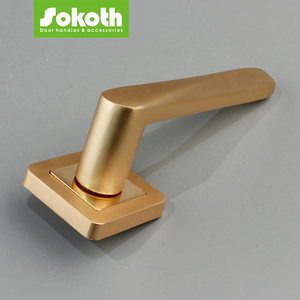 Manija de Puerta Moderna en Negro Mate con Acabado Dorado, de Aluminio, para Puertas de Apartamento, en Oferta - Product Image 5