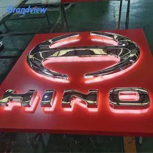 Outdoor Business Led Brand 3D Design Car Led Sign Metal Custom Logo Sign