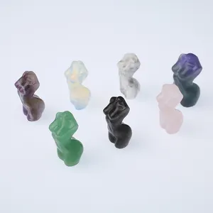 Ma Nơ Canh Nữ Thủ Công Bằng Pha Lê Mô Hình Thạch Anh Hoa Hồng Pha Lê Chạm Khắc Thủ Công Tượng Thân Hình Nữ - Product Image 3