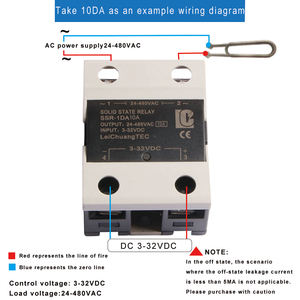 รีเลย์โซลิดสเตตแบบเฟสเดียว100A 80A 40A 10A 120A แบบ SSR DC ไปยัง AC - Product Image 3