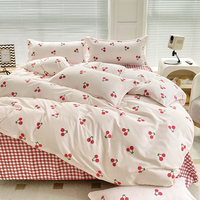 4 pièces 100% polyester microfibre imprimé housse de couette drap de lit doux tissu microfibre drap de lit ensemble de literie