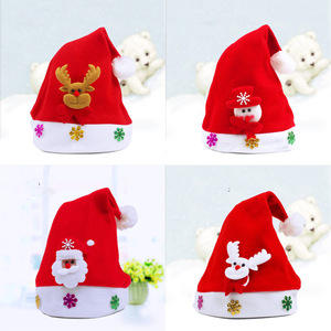 Chapeau de Noël pour enfants en non-tissé à coudre, motif Père Noël - Product Image 3
