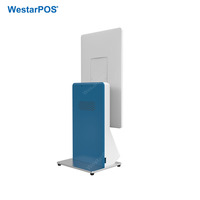 WestarPOS CRS001 Kiosco de Autoservicio de 24 Pulgadas con Base para Piso, Color Blanco, J6412, 8GB, 256GB
