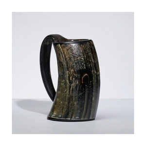 Handcrafted Buffalo Horn Beer <b>Mug</b> Natural Drinking Tankard Rustic Viking Style Horn Cup for Ale Mead Coffee Barware Gift Uses - Product Image 1