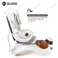 Mobilier moderne et luxueux de salon de manucure et pédicure en or blanc personnalisé fauteuil de spa pour les pieds avec station de massage et de pédicure