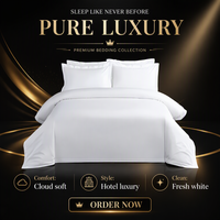 Ensemble de literie d'hôtel de luxe sur mesure, taille lit king queen, 5 étoiles, 100% coton blanc, draps de lit d'hôtel