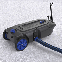 Réservoir à eau portable à 4 roues, capacité 34 gallons, style moderne, noir, pour camping-car, caravane, camping