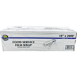 Food Service Film <b>Wrap</b> 18" x 2000' With Slide Cutter <b>Kitchen</b> Use - Product Image 1