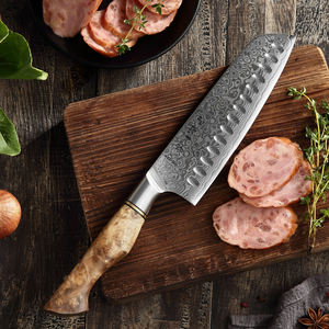 HEZHEN Super Scherp Damascus Staal Premium Keukenmessenset Met Figuurhouten Sycamore Houten Handvat - Product Image 5