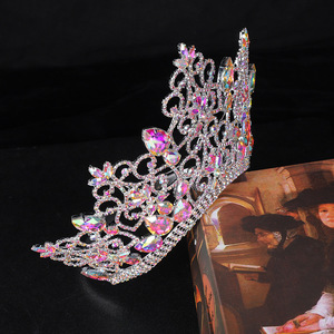 6.5" Beauty Pageant <strong>Crown</strong> AB Rhinestone Crystal Beauty Princess <strong>Tiara</strong> Party <strong>Personalized</strong> <strong>Crowns</strong> - Product Image 5