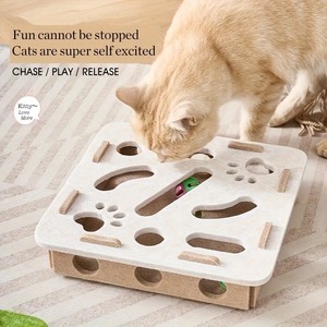 Jeu de puzzle interactif en feutre durable pour chat, thème Chantier de construction, avec empreintes de pattes, style simple, pour chats d'intérieur - Product Image 4