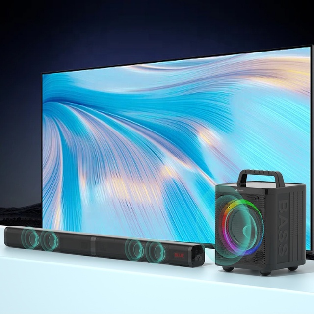 Kisonli K16TV 120W Home Theater AC Power with Blue Tooth Sound Bars for TV Speaker Soundbar for Movie/music/news with Subwoofer