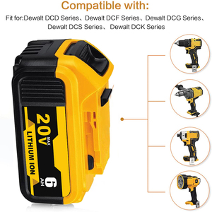 Batería de Litio Recargable de Reemplazo DCB200 de 20V 5.0Ah 6.0Ah para Herramientas Eléctricas DeWalt de 18V DCB185 <span class=keywords><strong>DCB203</strong></span> DCB206 DCB181 DCB184 - Product Image 6