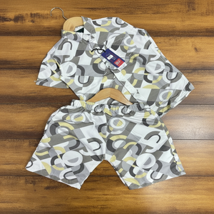 ชุดเสื้อผ้าผ้าฝ้าย2ชิ้นสำหรับเด็กผู้ชายชุดเสื้อผ้าคอตตอนพิมพ์ลายสนุกๆสำหรับเด็ก - Product Image 1