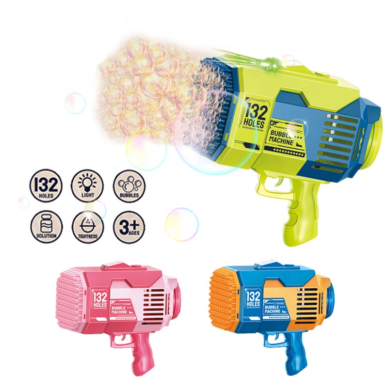 Распродажа, электрическое пузырьковое ружье Базука с 132 отверстиями, игрушки для улицы, Детские Пузырьковые игрушки, подарок