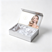 Boîte à perruque pliable double porte personnalisée, insert éponge soie antichoc, emballage rigide magnétique luxueux pour
