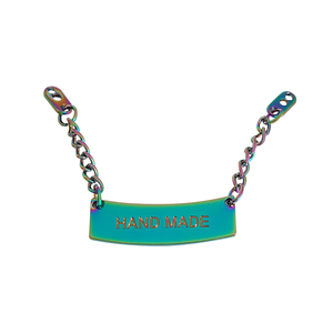 Chất lượng cao Cầu Vồng tùy chỉnh tấm kim loại nhãn với đinh tán biểu tượng kim loại thẻ cho túi/Túi xách/Ví - Product Image 6