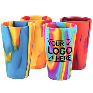 Gobelet en silicone pas cher avec logo personnalisé 16OZ sans BPA, gobelet à vin et à bière en silicone arc-en-ciel - Product Image 1