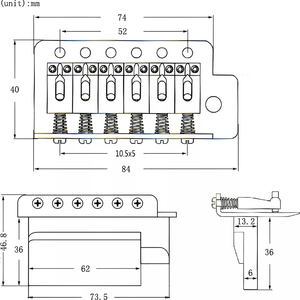 Nhà Máy Bán buôn màu đen hoặc bạc ST phong cách Chrome phụ kiện thay thế Stratocaster guitar điện Tremolo cầu thiết lập - Product Image 2