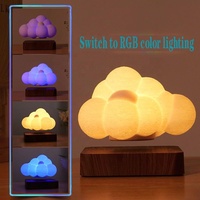 Lámpara de Nube Flotante 3D con Control Táctil, Lámpara Levitante Magnética LED 360 °   Lámpara de Noche con Nubes Giratorias, Linda Luz Nocturna con 3 Modos de Iluminación