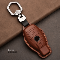 Porte-clés de voiture en cuir avec anneau de chaîne pour Mercedes Benz W203 W210 W211 W124 W202 W204 AMG, accessoires