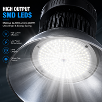Projecteur LED Industriel à Réflecteur en Aluminium Traditionnel 50W-240W SMD 3030 à Refroidissement par Ailettes pour Entrepôt, Usine et Atelier
