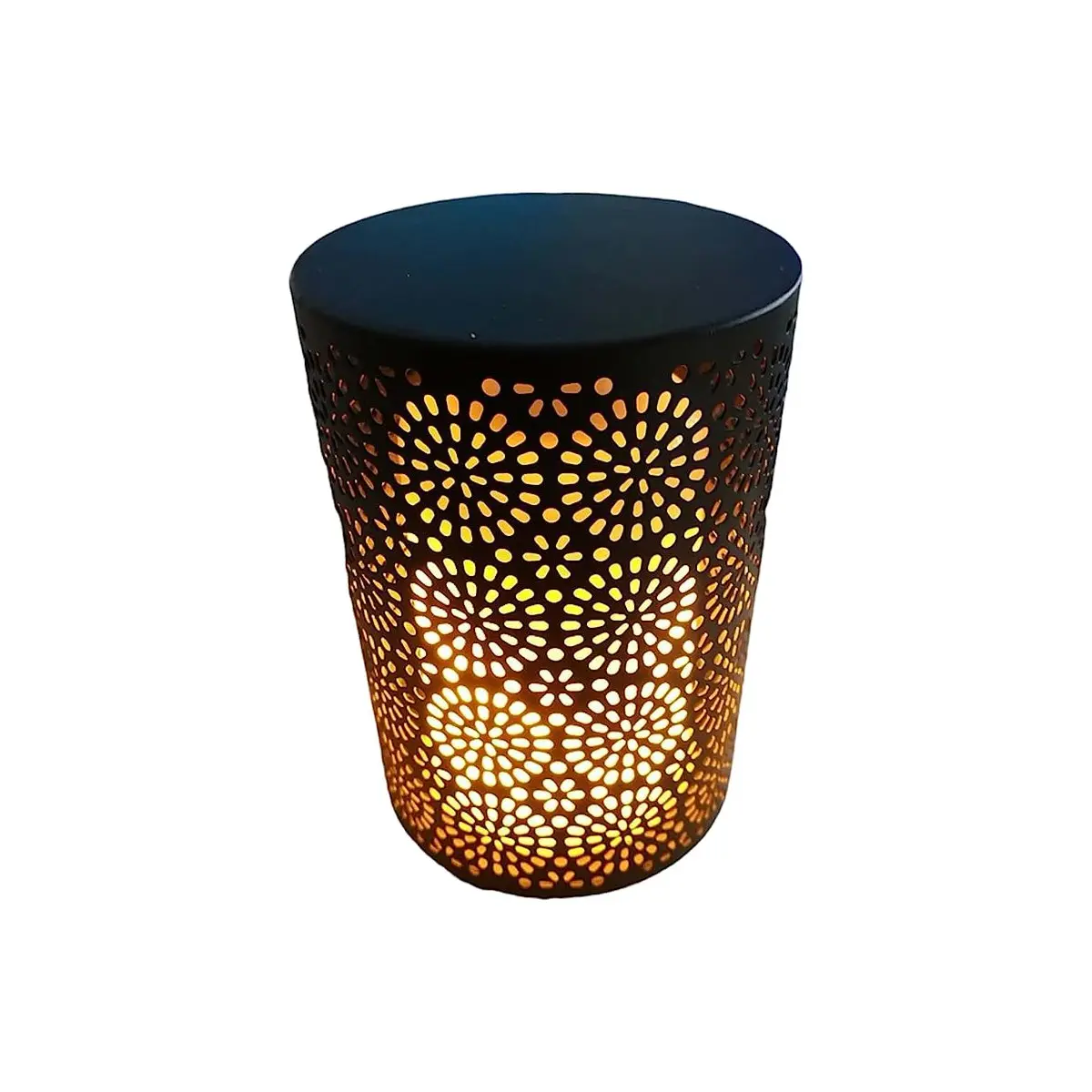 Lámpara de mesa de proyección de luz LED llama parpadeante realista patrón calado de metal personalizable mini llama de baile luz nocturna